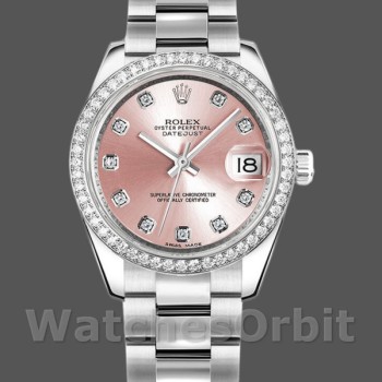 Replique Rolex Datejust-178384, 31mm, cadran diamants roses, lunette diamants, Lady Pink pour femme