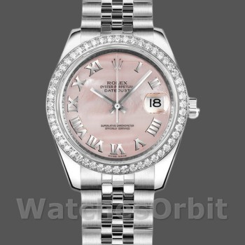 Replique Femmes Rolex Datejust 31mm Femmes-178384-Pink Cadran nacre rose