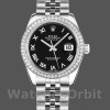 Replique Rolex Datejust 31mm Femmes-178384-Cadran romain noir-acier inoxydable Noir