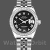 Replique Rolex Datejust 31mm Femme-178384-Cadran noir soleil-acier inoxydable Noir