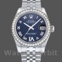 Replique Rolex Datejust 31mm Femme-178384-Cadran bleu à diamants-acier inoxydable Bleu