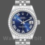 Replique Rolex Datejust 31mm Femmes-178384-Cadran romain bleu-acier inoxydable Bleu