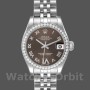 Replique Rolex Datejust 31mm Femmes-178384-Cadran brun avec diamants-Acier inoxydable Marron<br />