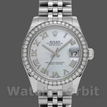 Replique Rolex Datejust 31mm Femmes-178384-Cadran nacre blanc MOP