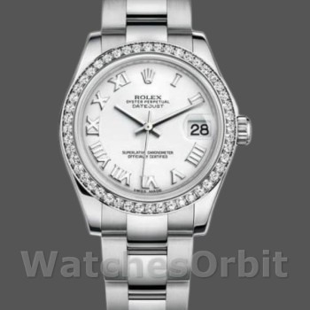Replique Femmes Rolex Datejust 31mm Femmes-178384-White Roman Numeral Dial White