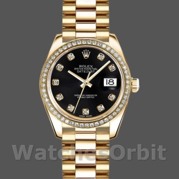 Replique Rolex Datejust 26mm Femme-179138-Cadran noir à diamants Noir
