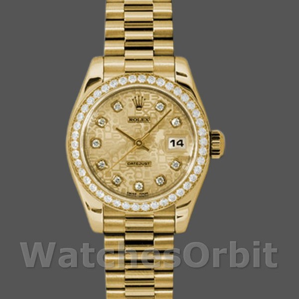 Replique Rolex Datejust 26mm Femme-179138-Champagne Cadran Jubilé Champagne