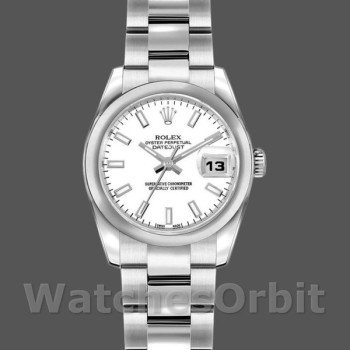 Replique Femmes Rolex Datejust 26mm Femmes-179160-Cadran indexé blanc-lunette bombée blanc