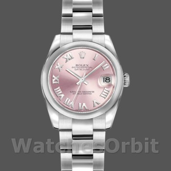 Replique Rolex Datejust 26mm Femmes-179160-Pink Roman Dial-Oyster Bracelet Pink