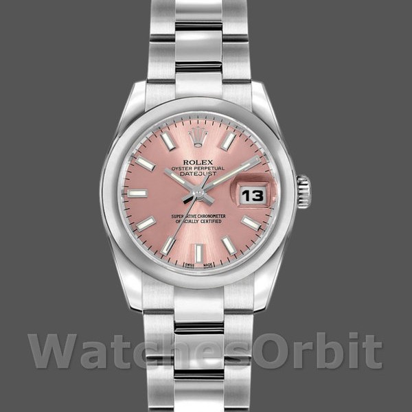 Replique Femmes Rolex Datejust 26mm Femmes-179160-Pink Index Dial-Domed Bezel Pink