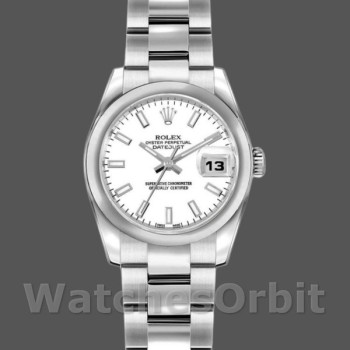 Replique Femmes Rolex Datejust 26mm Femmes-179160-Cadran indexé blanc-lunette bombée blanc