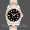 Replique Rolex Datejust 26mm Femme-179161-Cadran indexé noir-acier inoxydable et or Everose Luxe