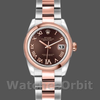 Replique Rolex Datejust 26mm Femme-179161-Cadran brun chocolat-acier inoxydable et or Everose brun chocolat