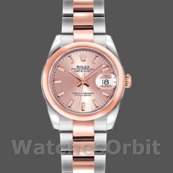 Replique Rolex Datejust-179161 pour femme, 26mm, acier inoxydable et or Everose, cadran indexé rose, Lady Pink