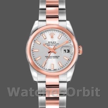 Replique Rolex Datejust 26mm Femme-179161-Cadran indexé argenté-acier inoxydable et or Everose Argent