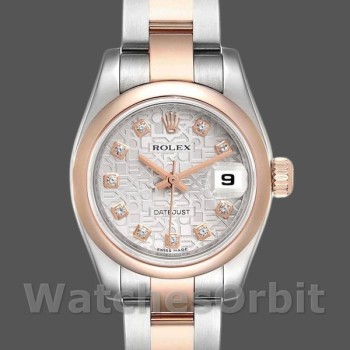 Replique Rolex Datejust 26mm Femme-179161-Cadran Anniversaire Jubilé Argent-Acier inoxydable & Or Everose Argent