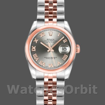 Replique Rolex Datejust 26mm Femme-179161-Cadran romain en acier-acier inoxydable et or Everose Acier<br />