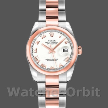 Replique Rolex Datejust 26mm Femme-179161-Cadran romain blanc-acier inoxydable et or Everose blanc