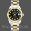 Replique Rolex Datejust-179163, 26mm, cadran diamant noir, lunette bombée, Lady Black pour femme
