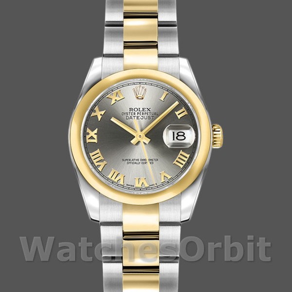 Replique Rolex Datejust 26mm Femmes-179163-Cadran gris-Lune bombée Gris
