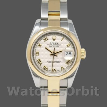 Replique Rolex Datejust-179163 pour femme, 26mm, cadran ivoire pyramide, lunette lisse, Lady Ivory