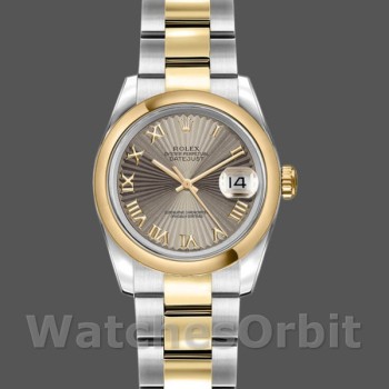 Replique Rolex Datejust-179163 pour femme, 26mm, cadran gris soleil, lunette bombée, Lady Grey