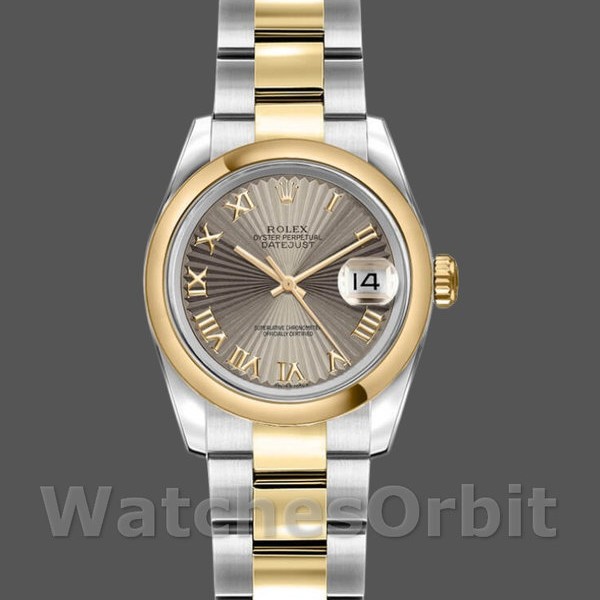 Replique Rolex Datejust-179163 pour femme, 26mm, cadran gris soleil, lunette bombée, Lady Grey