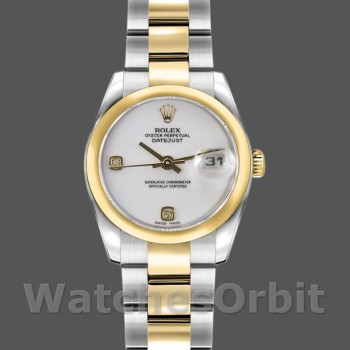 Replique Rolex Datejust 26mm Femmes-179163-Cadran blanc-Diamant Domed Dezel White