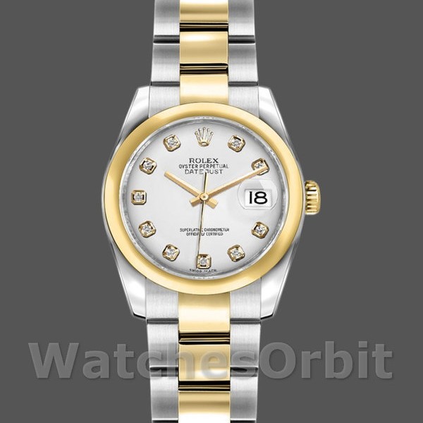 Replique Rolex Datejust 26mm Femmes-179163-Cadran diamant blanc-Delzel blanc
