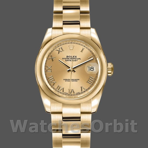 Replique Rolex Datejust-179168 pour femme, 26 mm, cadran romain champagne bombé lisse, Lady Champagne