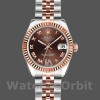 Replique Rolex Datejust-179171 pour femme, 26mm, cadran brun chocolat, lunette cannelée, Lady brun chocolat
