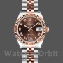 Replique Rolex Datejust-179171 pour femme, 26mm, cadran brun chocolat, lunette cannelée, Lady brun chocolat