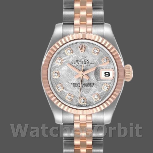Replique Rolex Datejust-179171, 26mm, cadran diamant météorite, lunette cannelée, Lady Meteorite pour femme