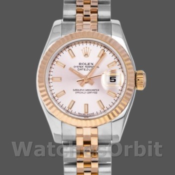 Replique Rolex Datejust-179171 pour femme, 26mm, cadran rose, lunette cannelée, Lady Pink