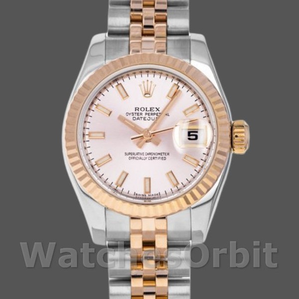 Replique Rolex Datejust-179171 pour femme, 26mm, cadran rose, lunette cannelée, Lady Pink
