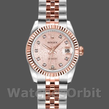 Replique Rolex Datejust-179171 pour femme, 26mm, cadran rose jubilé, lunette cannelée, Lady Pink