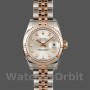 Replique Rolex Datejust-179171 pour femme, 26mm, cadran argenté diamants, lunette cannelée, Lady Silver