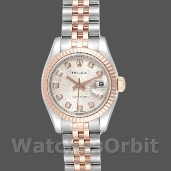 Replique Rolex Datejust-179171 pour femme, 26mm, cadran Silver Jubilee Anniversary, lunette cannelée, Lady Silver