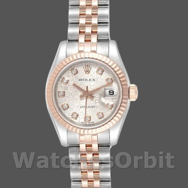Replique Rolex Datejust-179171 pour femme, 26mm, cadran Silver Jubilee Anniversary, lunette cannelée, Lady Silver