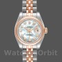 Replique Rolex Datejust-179171, 26mm, cadran diamant MOP blanc, lunette cannelée, Lady MOP pour femme