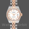 Replique Rolex Datejust-179171 pour femme, 26 mm, cadran chiffres romains blancs, lunette cannelée, Lady White