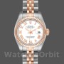 Replique Rolex Datejust-179171 pour femme, 26 mm, cadran chiffres romains blancs, lunette cannelée, Lady White