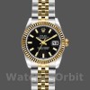 Replique Rolex Datejust-179173 pour femme, 26mm, cadran index noir, lunette cannelée, Lady Black