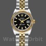 Replique Rolex Datejust-179173 pour femme, 26mm, cadran index noir, lunette cannelée, Lady Black