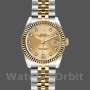 Replique Rolex Datejust-179173, 26mm, cadran diamant champagne, lunette cannelée, Lady Champagne pour femme