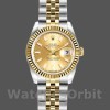 Replique Rolex Datejust-179173, 26mm, cadran index champagne, lunette cannelée, Lady Champagne pour femme