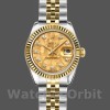 Replique Rolex Datejust-179173, 26mm, cadran champagne cristal, lunette cannelée, Lady Champagne pour femme
