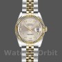 Replique Rolex Datejust-179173, 26mm, cadran diamant Sunbeam ivoire, lunette cannelée, Lady Ivory pour femme