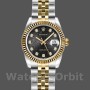 Replique Rolex Datejust-179173, 26mm, Jubilee Cadran diamant noir, lunette cannelée, Lady Black pour femme