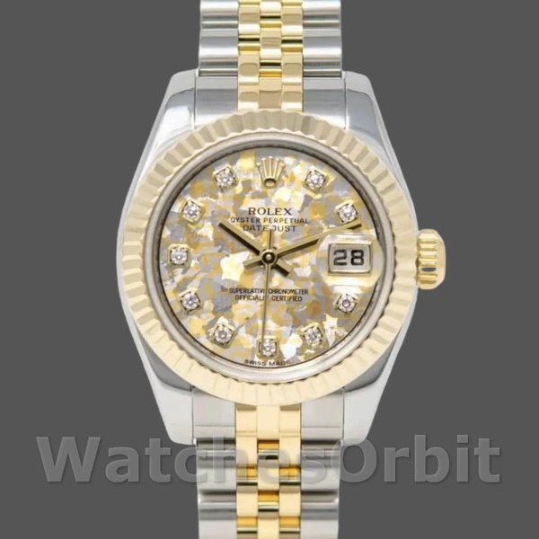 Replique Rolex Datejust-179173 pour femme, 26mm, Jubilee Crystal Grey & Champagne Dial, Lady Grey